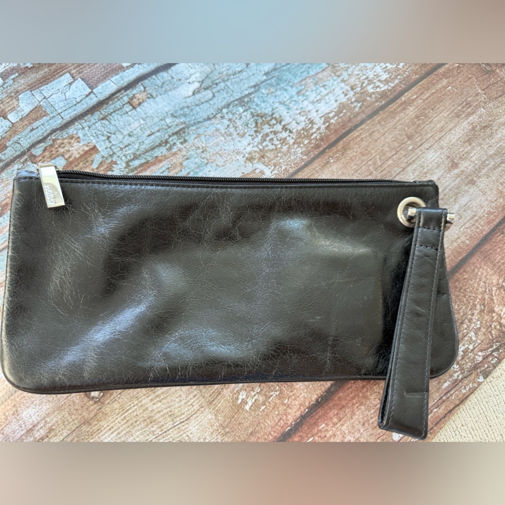 HOBO black with Beige Patterned Interior Wristlet Clutch VERY PRETTY - Picture 10 of 10